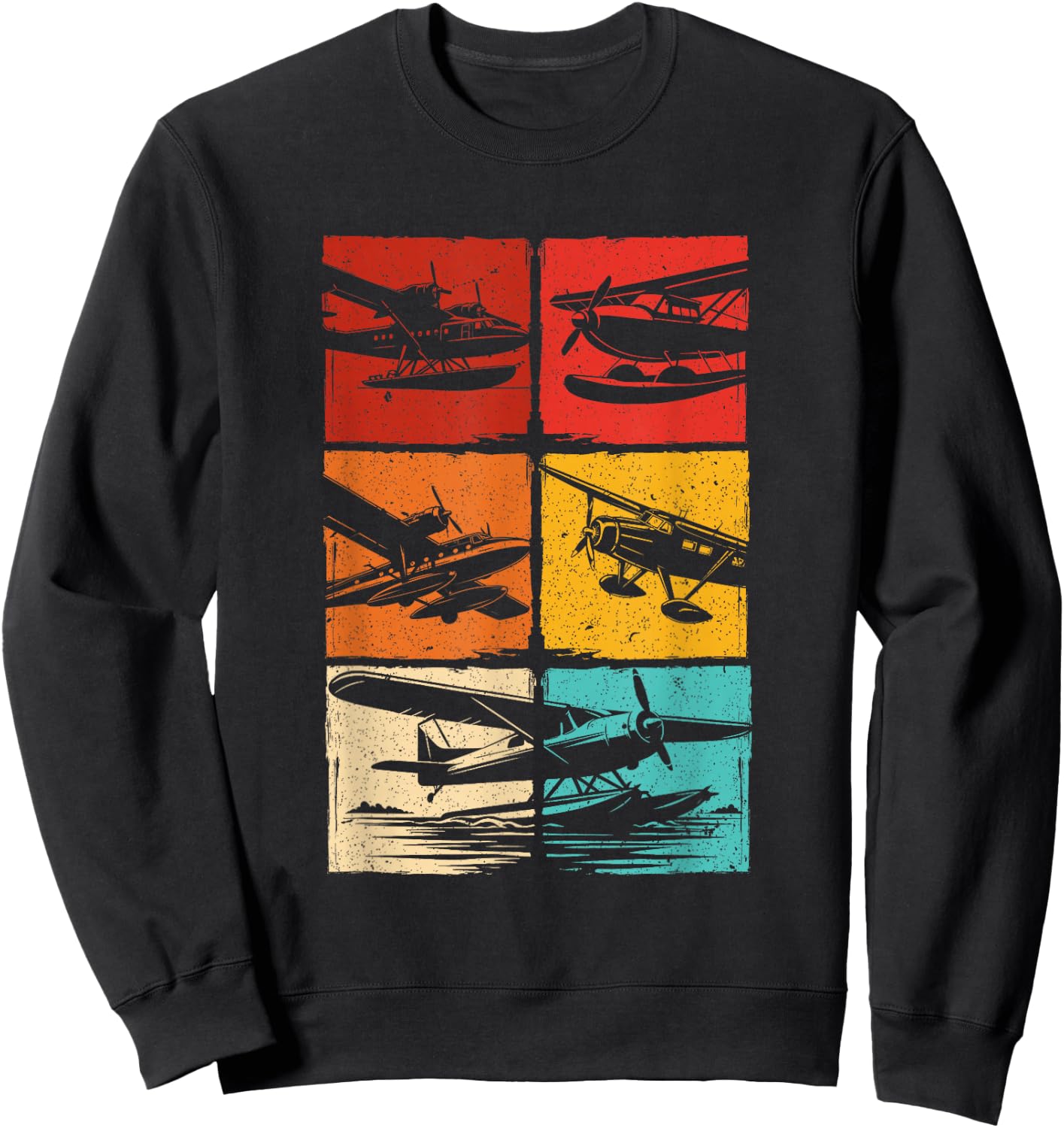 Seaplane Colorful Grid Sweatshirt - Sweatshirt | Black