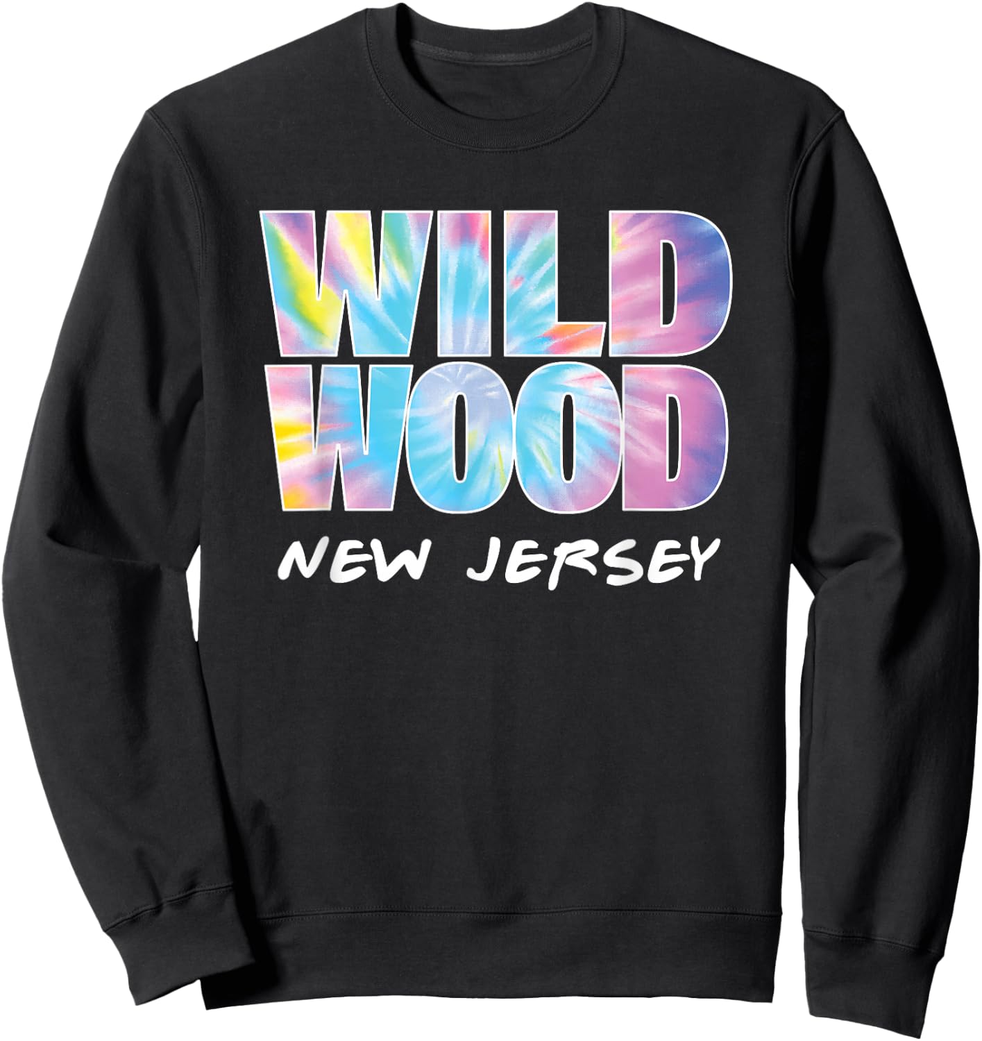 Tie Dye Wildwood New Jersey Souvenir for kids boys & girls Sweatshirt - Sweatshirt | Black