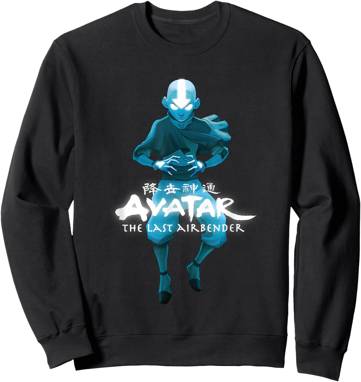 Blue Monochromatic Aang The Last Airbender Small Sweatshirt - Sweatshirt | Black
