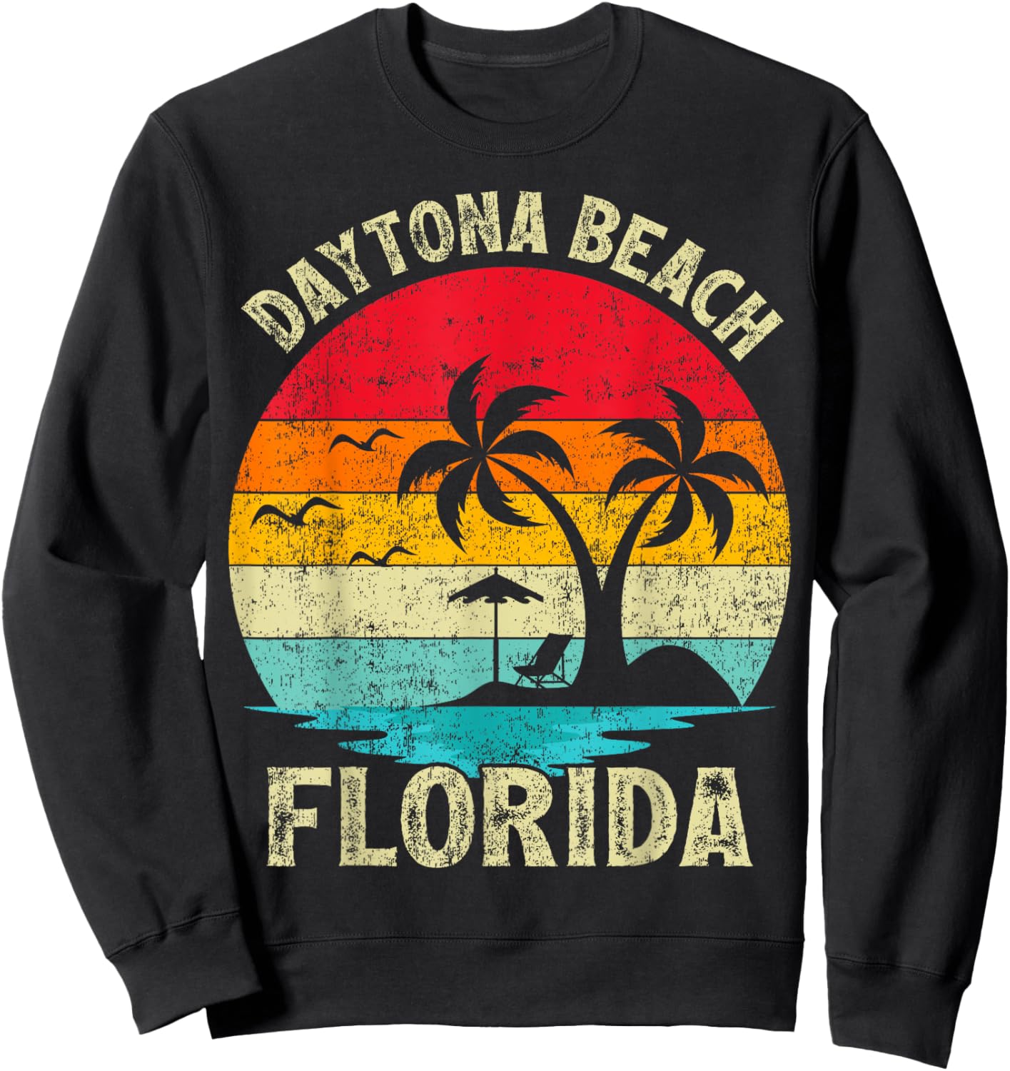 Family Vacation Vintage Retro Florida Daytona Beach Sweatshirt - Sweatshirt | Black