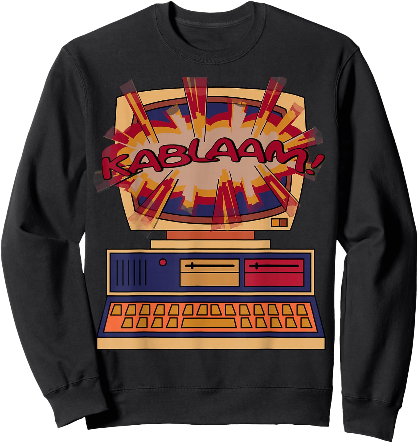 Nerdy Computer Explosion Video Gamer Geek Gift Sweatshirt - Sweatshirt | Black