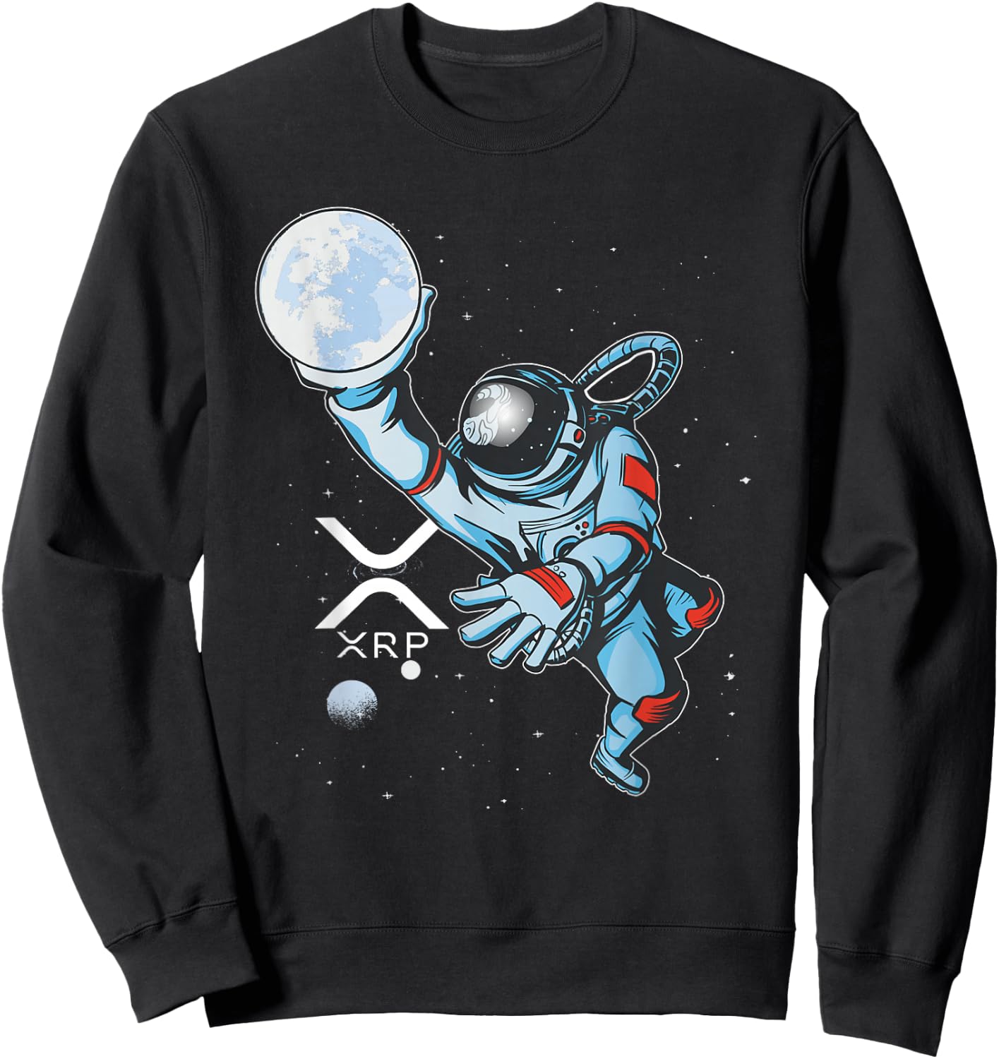 XRP Space Man Astronaut Dunk Crypto Cryptocurrency Sweatshirt - Sweatshirt | Black