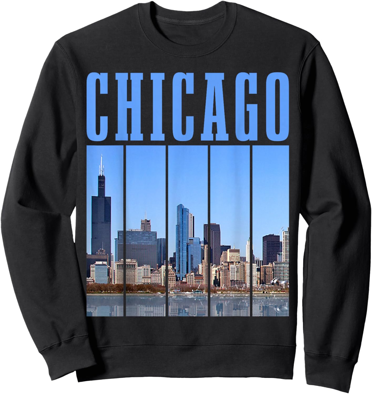 Chicago Illinois Vintage Pride Chicago Skyline Sweatshirt - Sweatshirt | Black