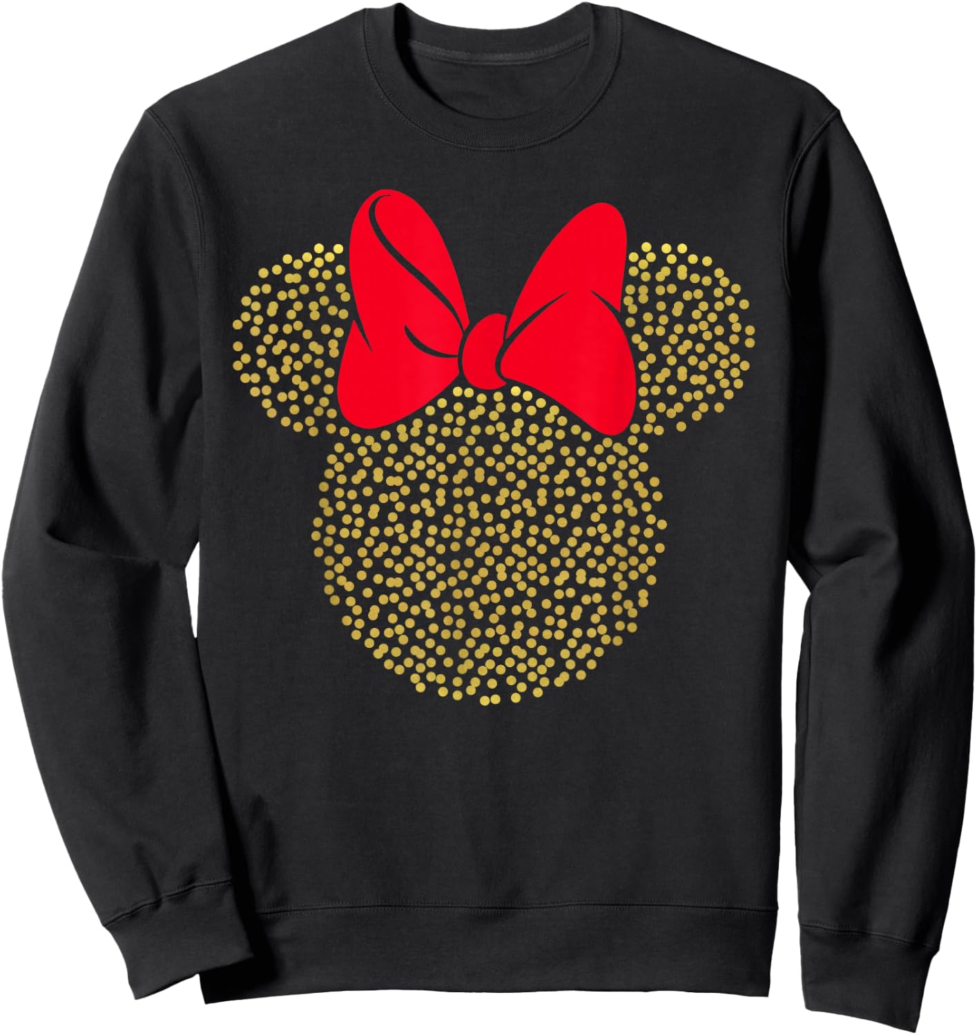 Disney Minnie Mouse Dotted Gold Icon Small Sweatshirt - Sweatshirt | Black