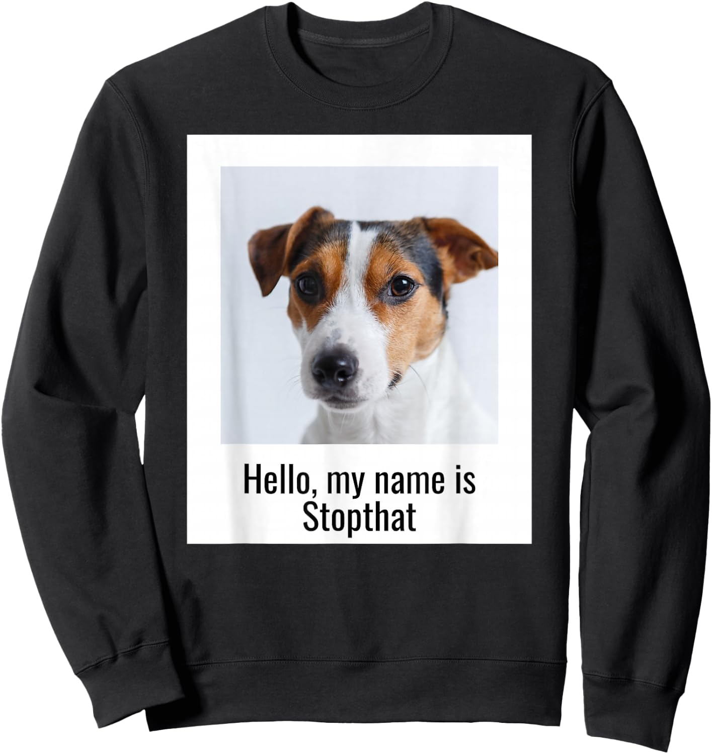Hello, My Name Is Stopthat Hyper Jack Russell Terrier Humor Sweatshirt - Sweatshirt | Black