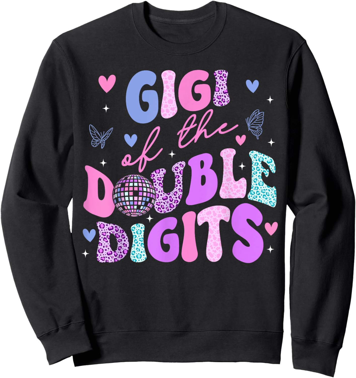 Gigi Of The Double Digits Daughter Groovy Mama Retro Theme Sweatshirt - Sweatshirt | Black