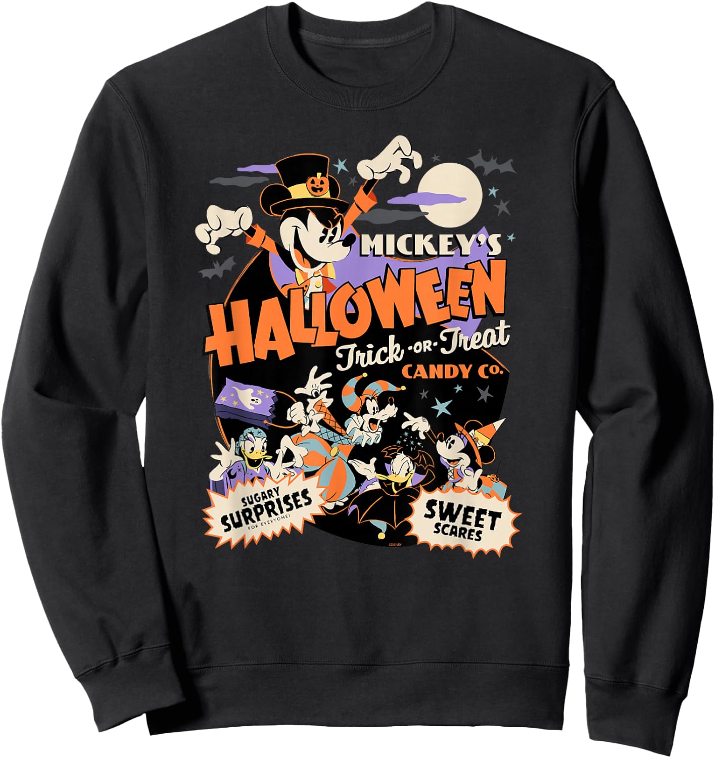 Disney Mickey’s Halloween Trick or Treat Candy Co. Small Sweatshirt - Sweatshirt | Black