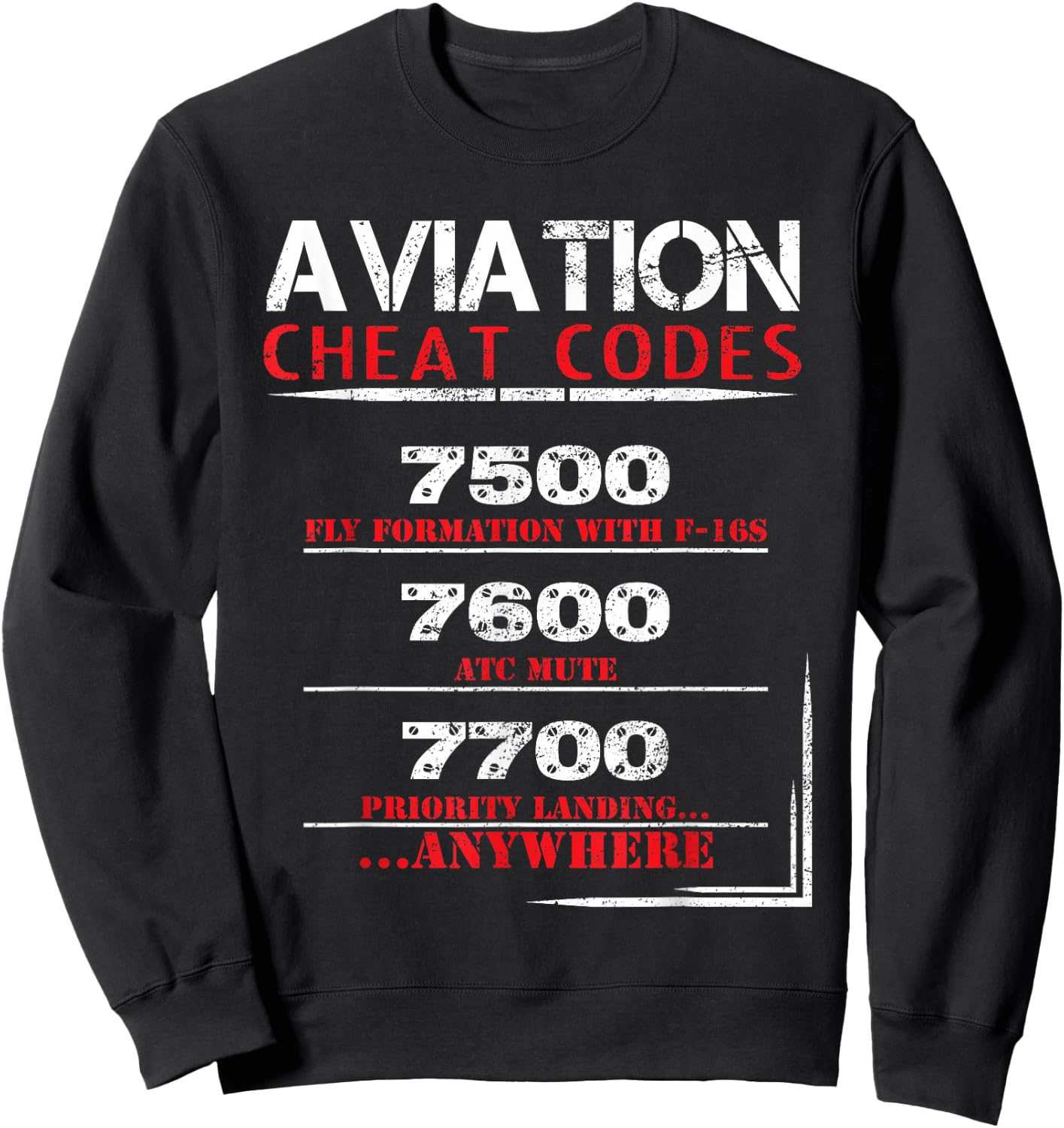 Funny Pilot Aviation cheat code Sweatshirt - Sweatshirt | Black