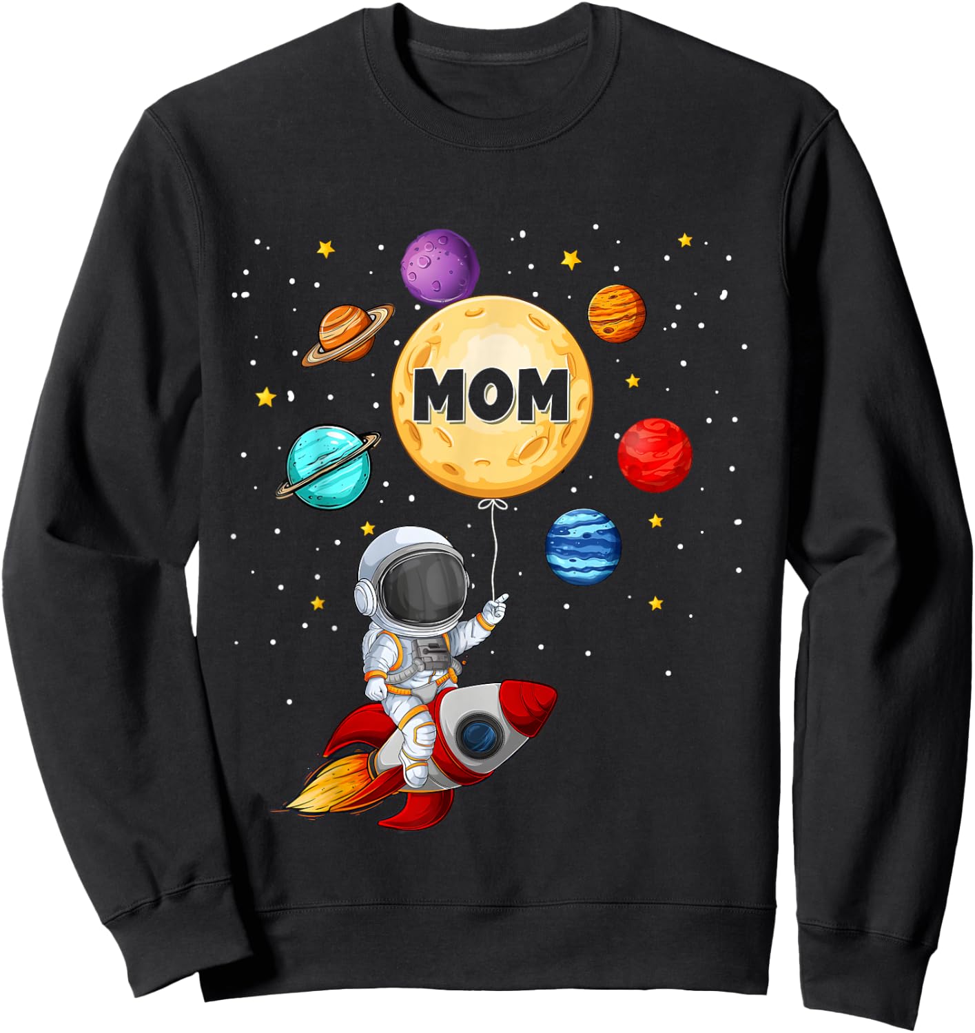 Dad of The Birthday Boy Astronaut 1st Bday Family Matching Sweatshirt - Sweatshirt | Black