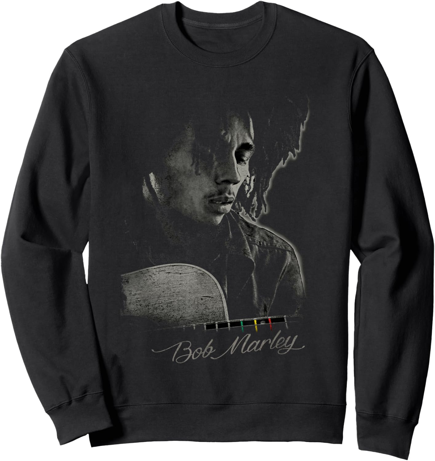 Bob Marley Catch A Fire Guitar Small Sweatshirt - Sweatshirt | Black