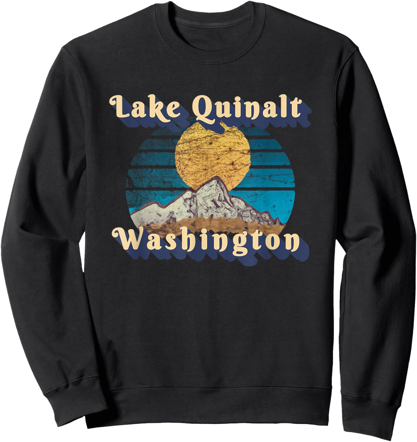 Sunset Scenery Lake Quinalt Washington Sweatshirt - Sweatshirt | Black