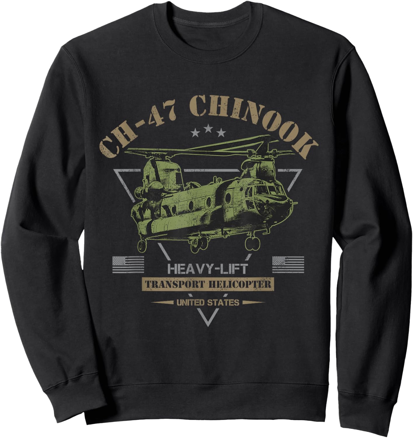 CH-47 Chinook Helicopter Sweatshirt - Sweatshirt | Black