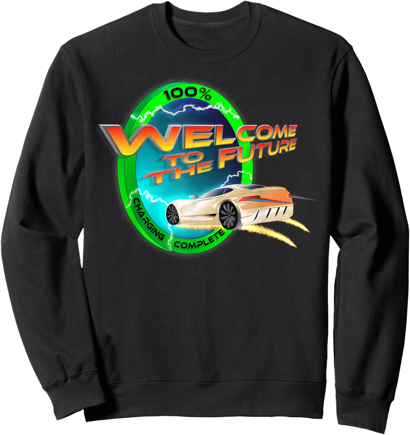 Electric car e-mobility Welcome to the Future Gift Sweatshirt - Sweatshirt | Black