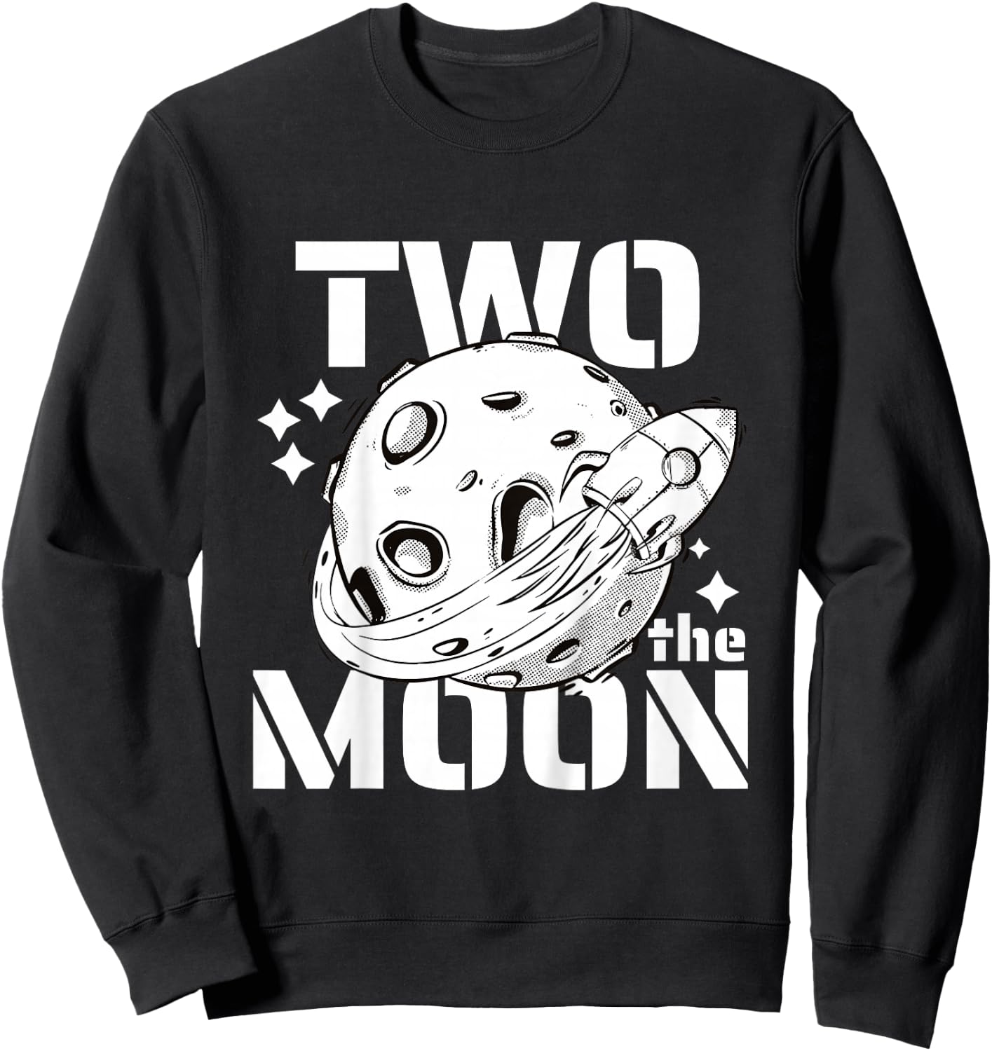 Kids Two The Moon 2 Year Old Birthday Boy Space Astronaut Bday Sweatshirt - Sweatshirt | Black