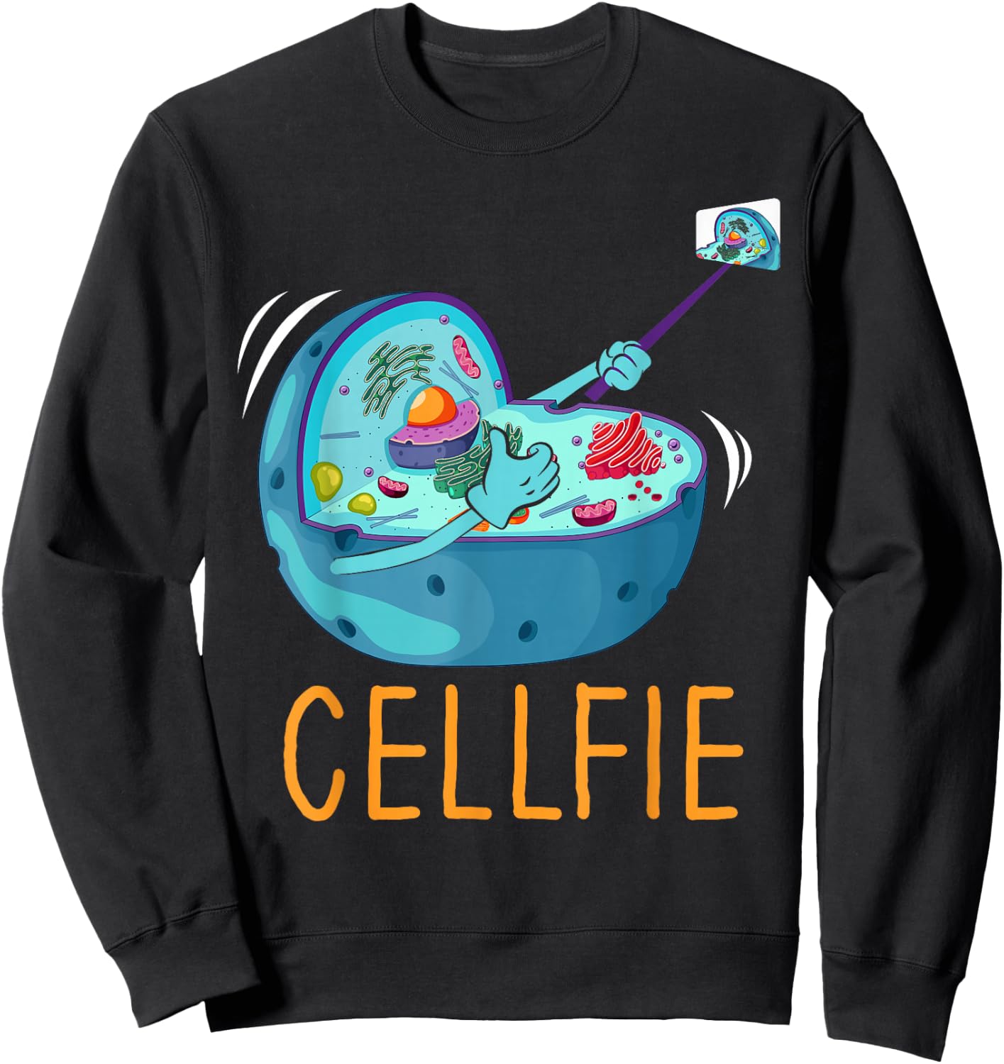 Cellfie Microbiology Microbiologist Biology Science Lover Sweatshirt - Sweatshirt | Black