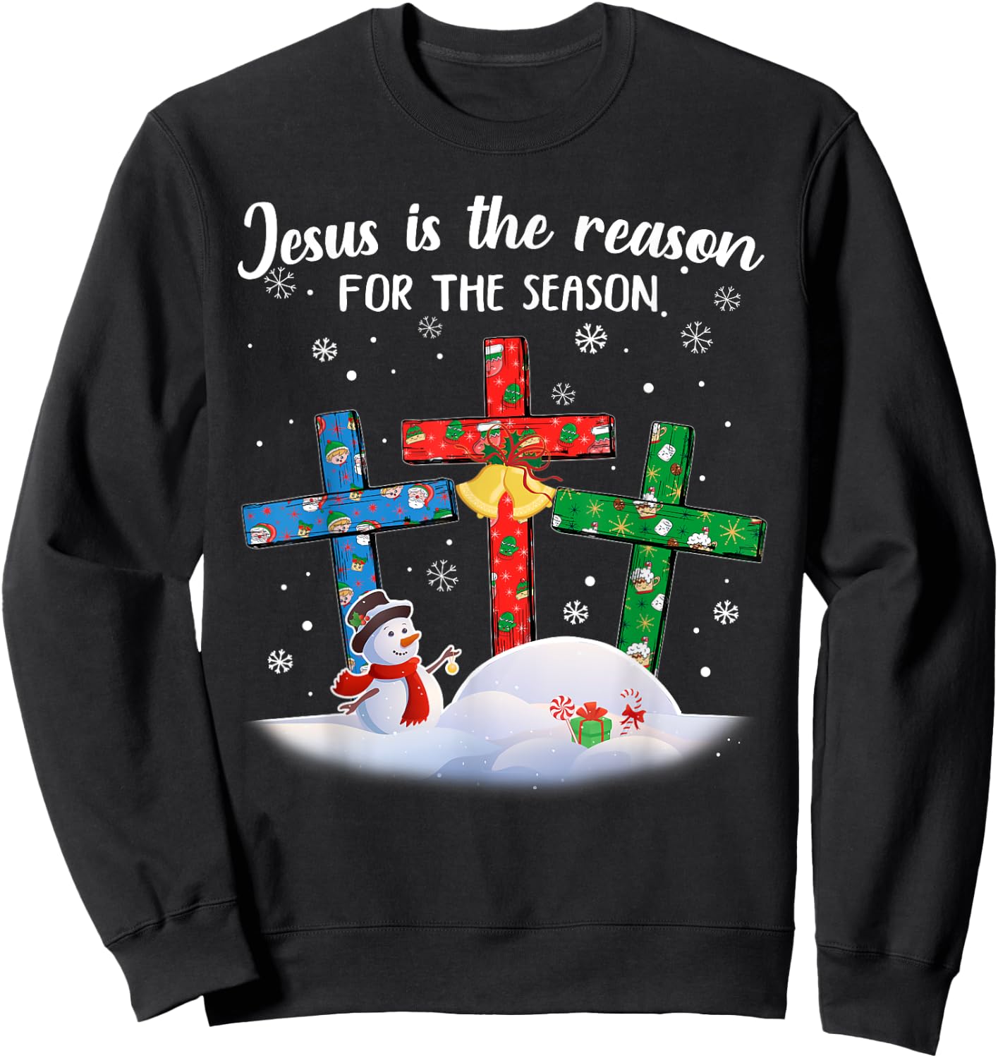 Jesus Is The Reason For The Season Christian Christmas Xmas Sweatshirt - Sweatshirt | Black