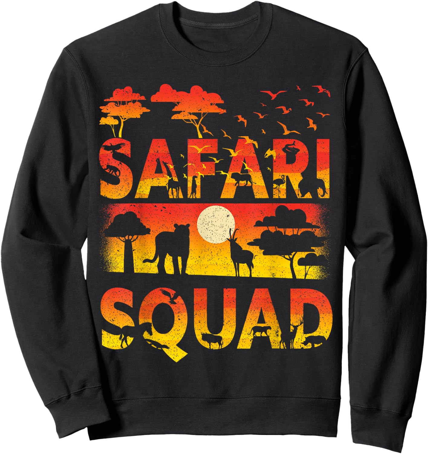 Safari Squad Zoo African Animals Sweatshirt - Sweatshirt | Black