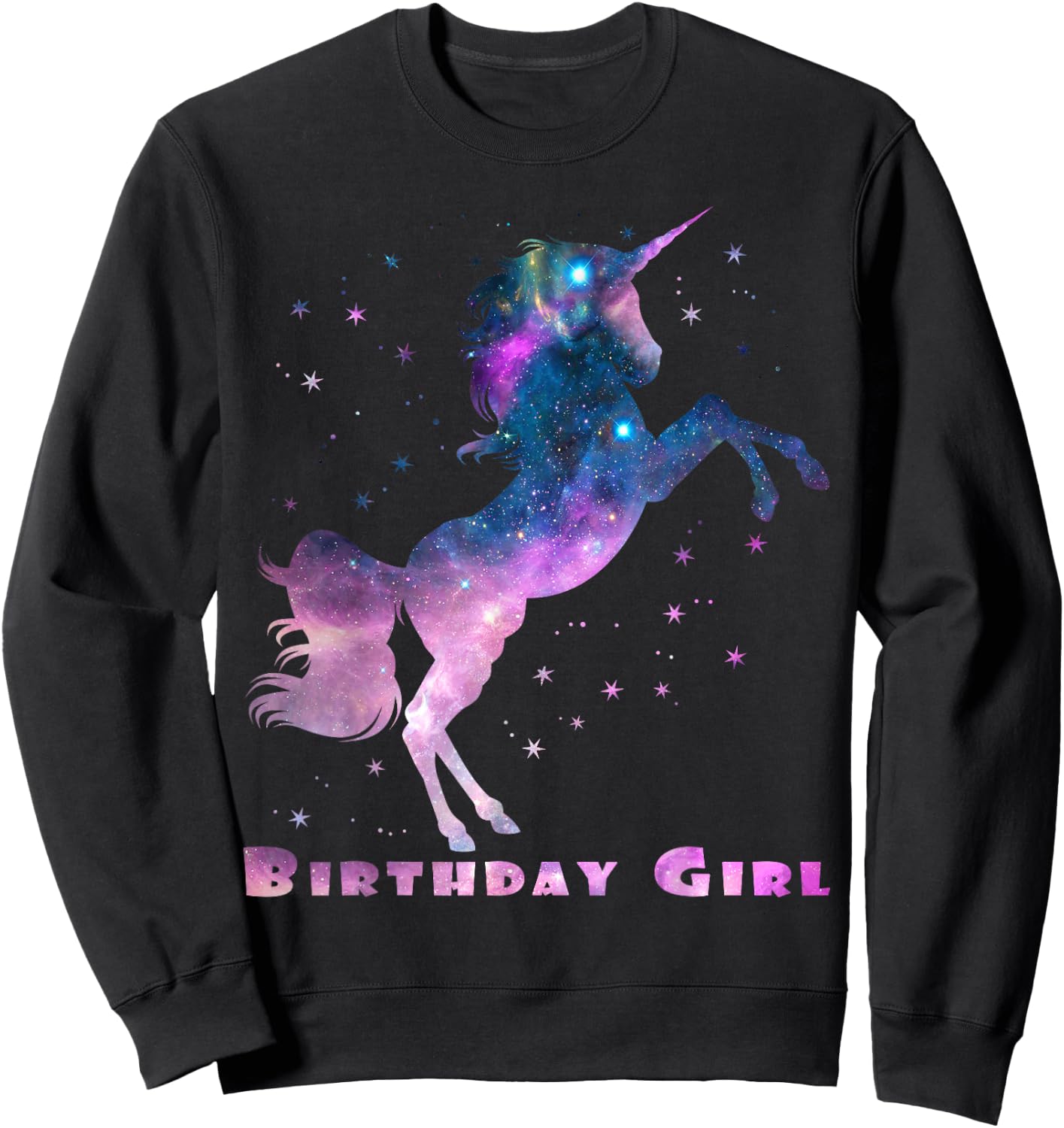 Space Unicorn Birthday Girl Galaxy Unicorn Cute Teens Kids Sweatshirt - Sweatshirt | Black