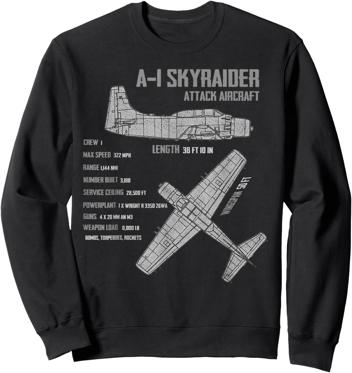 A-1 Skyraider Sweatshirt - Sweatshirt | Black