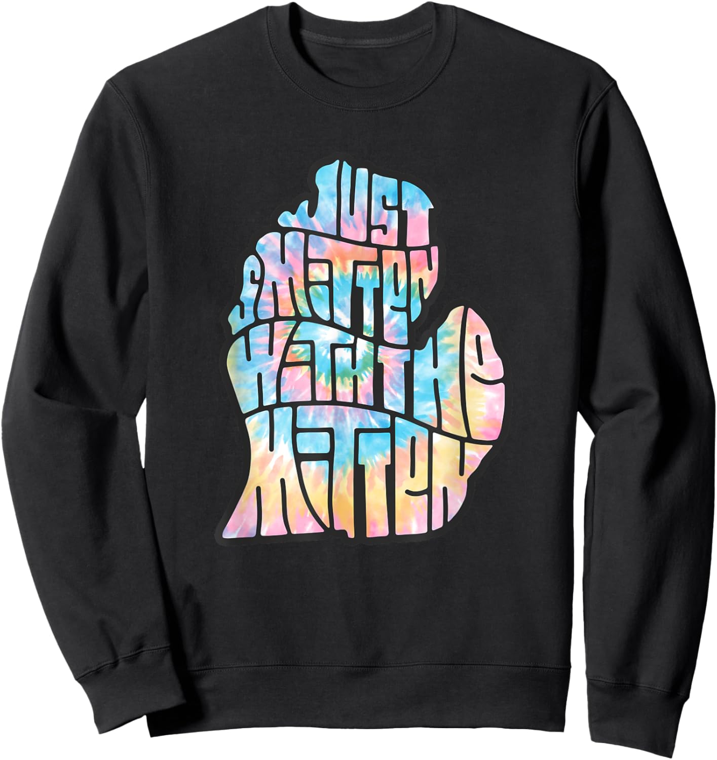 Tie Dye Michigan Native | Smitten With the Mitten Sweatshirt - Sweatshirt | Black