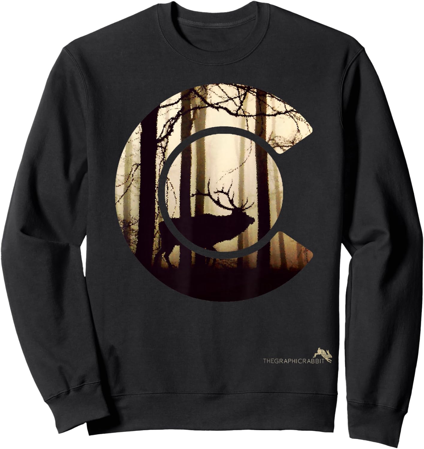 Colorado Flag Logo Elk Hunting Shirt Men Sweatshirt - Sweatshirt | Black