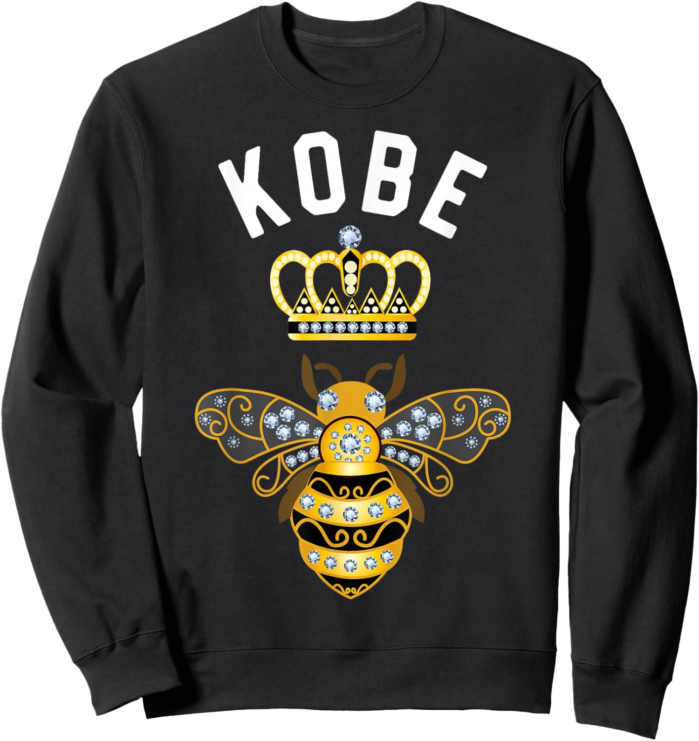 Kobe Name Kobe Birthday Gifts Queen Crown Bee Kobe Sweatshirt - Sweatshirt | Black