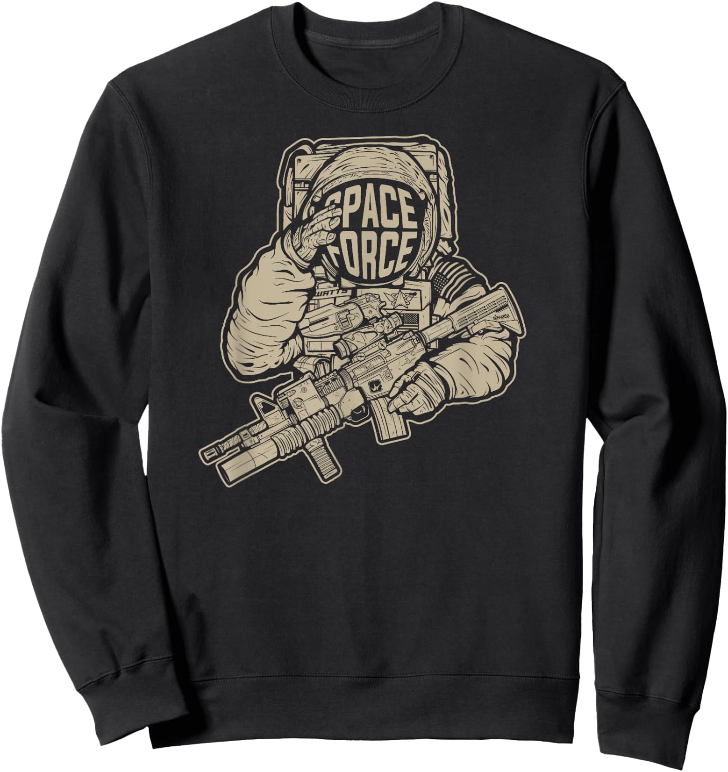 Space Force Combat Astronaut Sweatshirt - Sweatshirt | Black