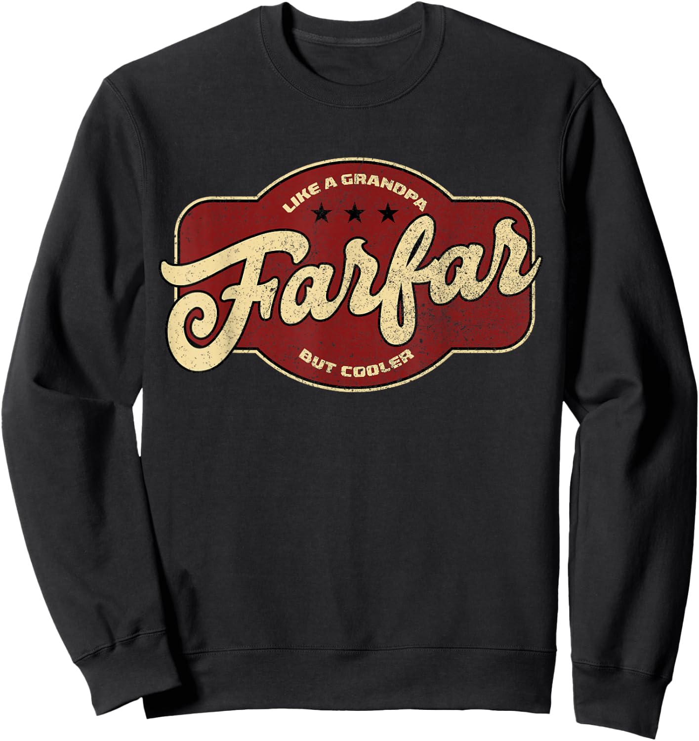 Vintage Farfar Like a Grandpa but Cooler - Swedish Grandpa Sweatshirt - Sweatshirt | Black