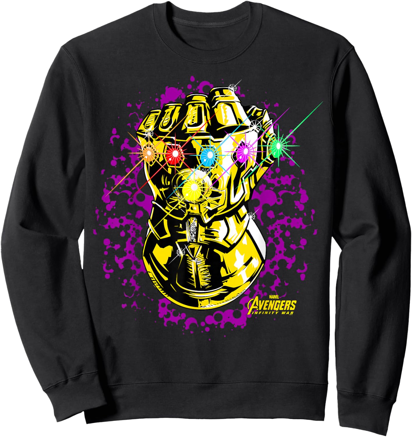 Marvel Avengers Infinity War Gauntlet Paint Graphic Sweatshirt - Sweatshirt | Black