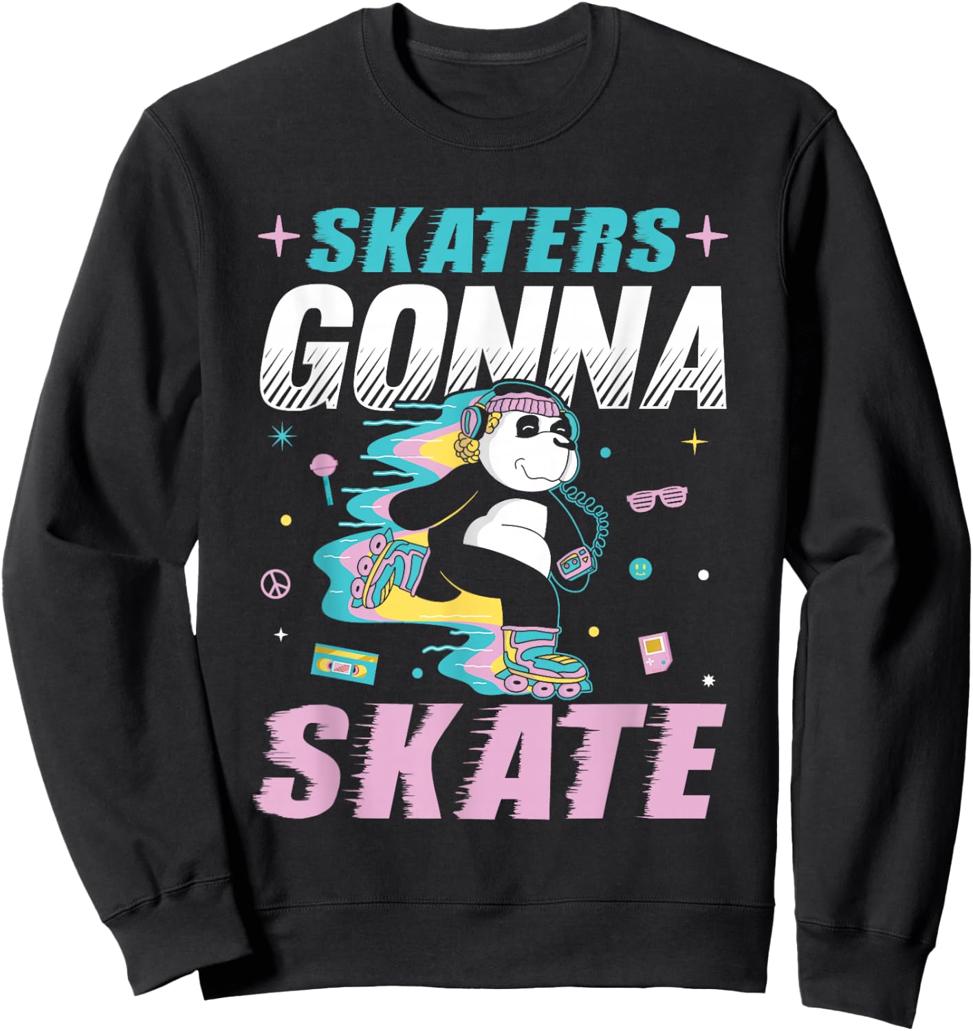 Skaters Gonna Skate Roller Disco Roller Skating Sweatshirt - Sweatshirt | Black