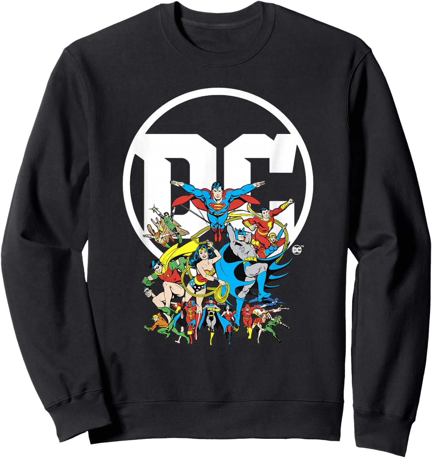 DC Comics Character Group Logo Poster Sweatshirt - Sweatshirt | Black