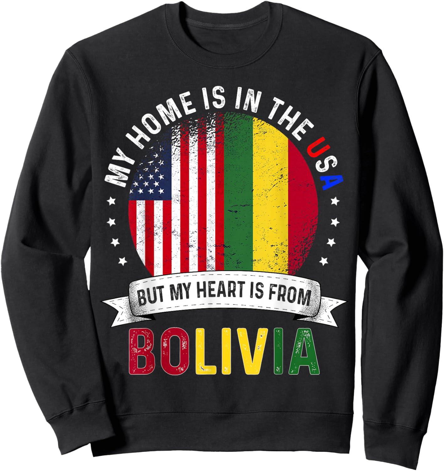 Bolivian American Patriot Heart is from Bolivia Flag Sweatshirt - Sweatshirt | Black