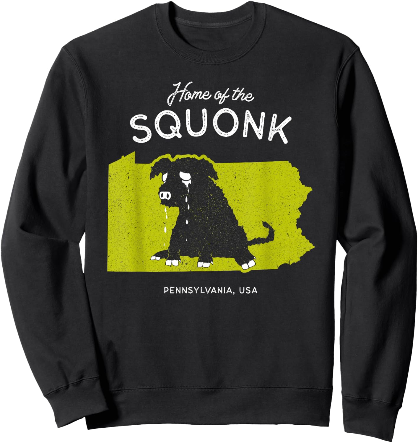 Home of the Squonk - Pennsylvania, USA Sad Emo Cryptid Sweatshirt - Sweatshirt | Black