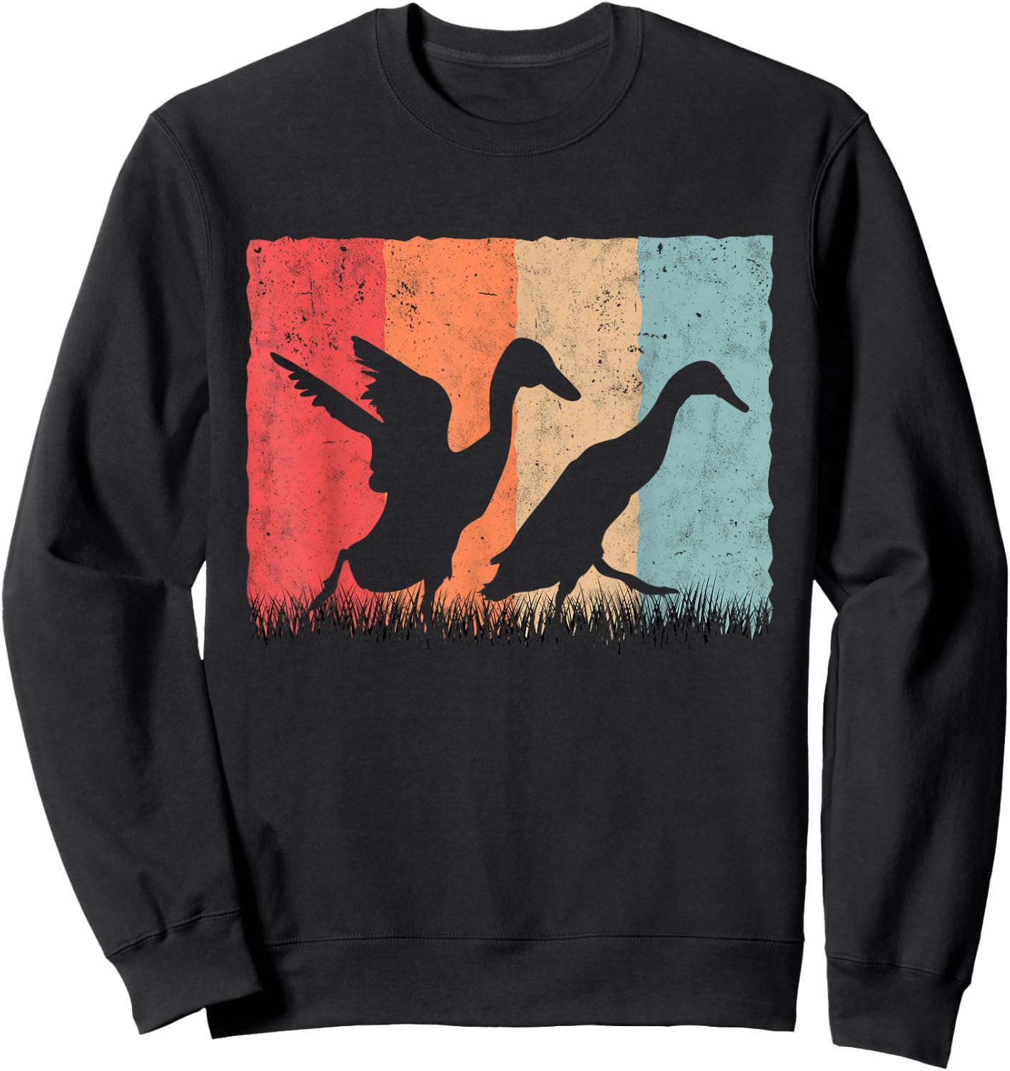 Running Duck Retro Runner Duck Vintage Sweatshirt - Sweatshirt | Black