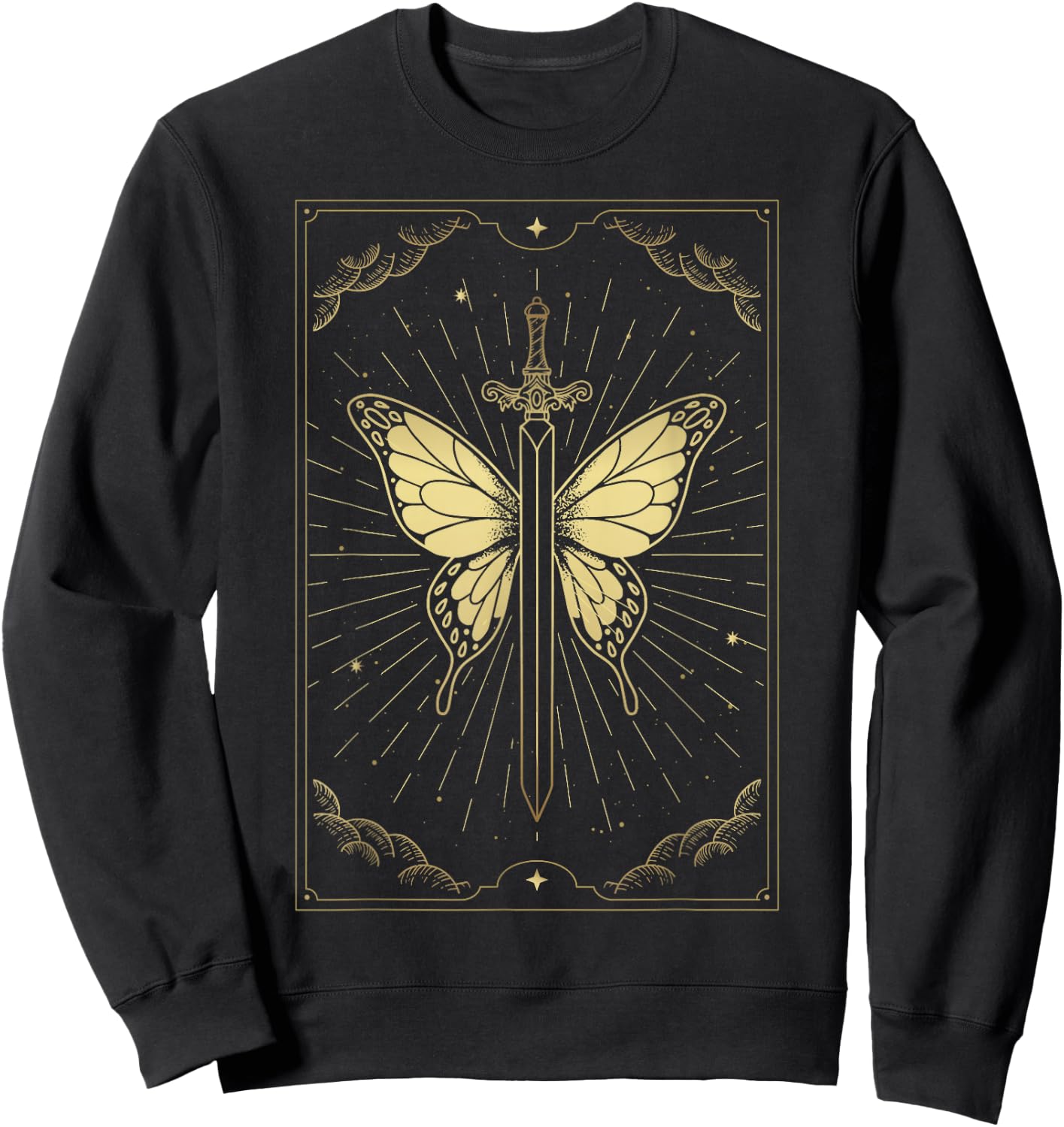 Sword That Has Butterfly Wings Sweatshirt - Sweatshirt | Black