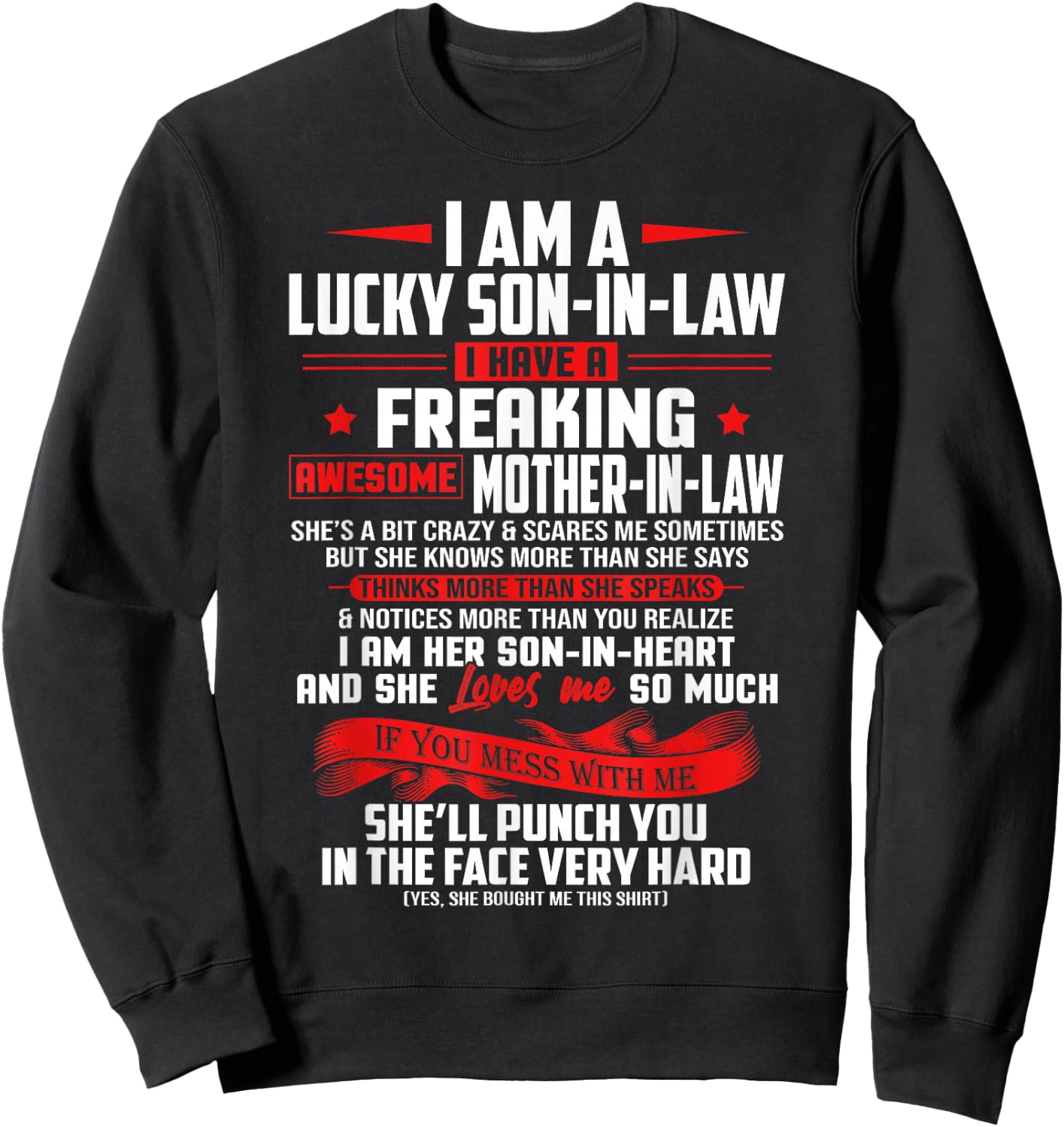 Lucky Son-In-Law Of Mother-In-Law I Love My Mother In Law Sweatshirt - Sweatshirt | Black