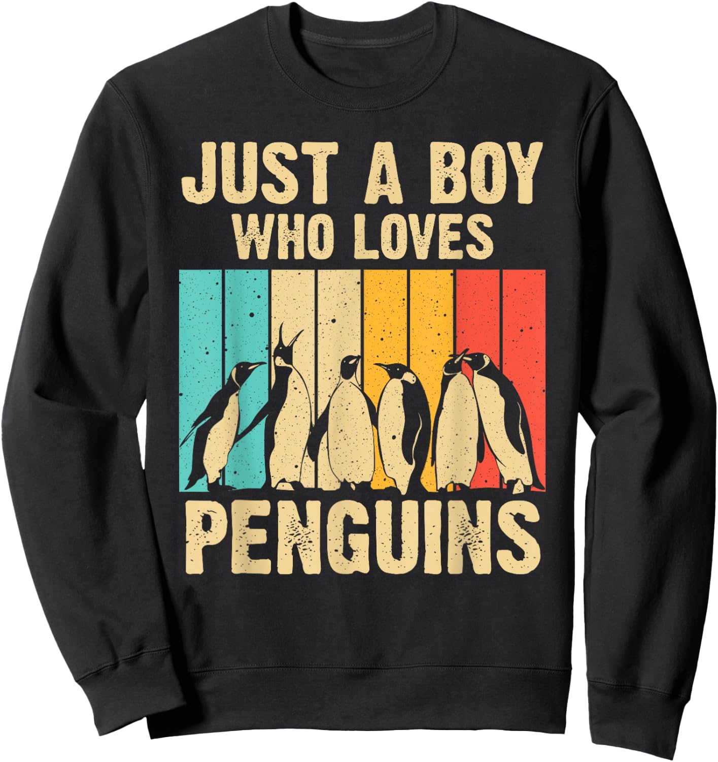 Cute Penguin Art Boys Kids Men Bird Zoologist Penguin Lovers Sweatshirt - Sweatshirt | Black