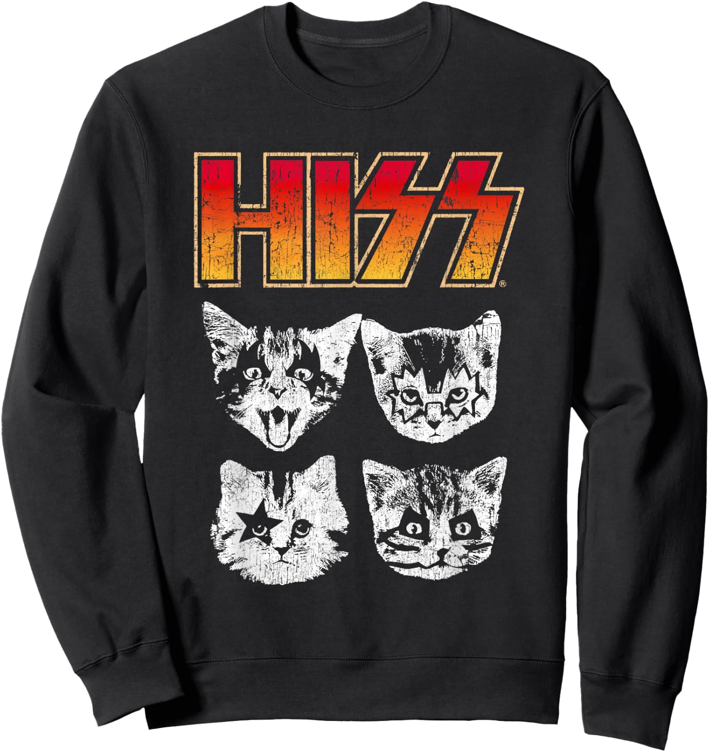 HISS Cat Funny Cats Kittens Rock Music Cat Lover Hiss Women Kids Sweatshirt - Sweatshirt | Black