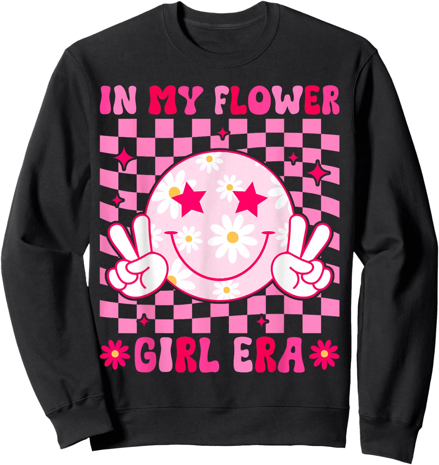 in My Flower Girl Era Toddler Youth Kids Bridesmaid Proposal Sweatshirt - Sweatshirt | Black