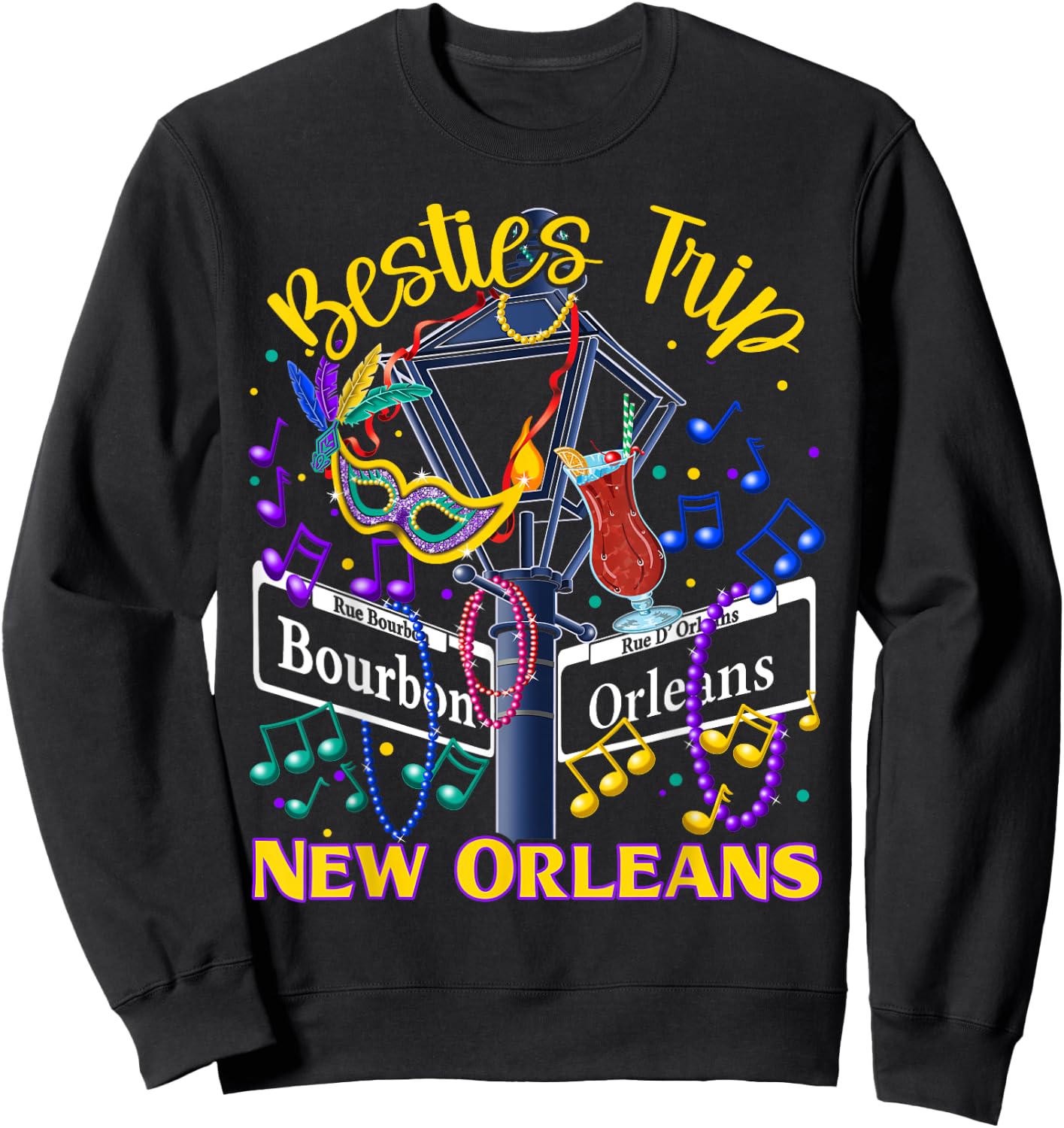 New Orleans Besties Trip Girlfriends Vacation Sweatshirt - Sweatshirt | Black