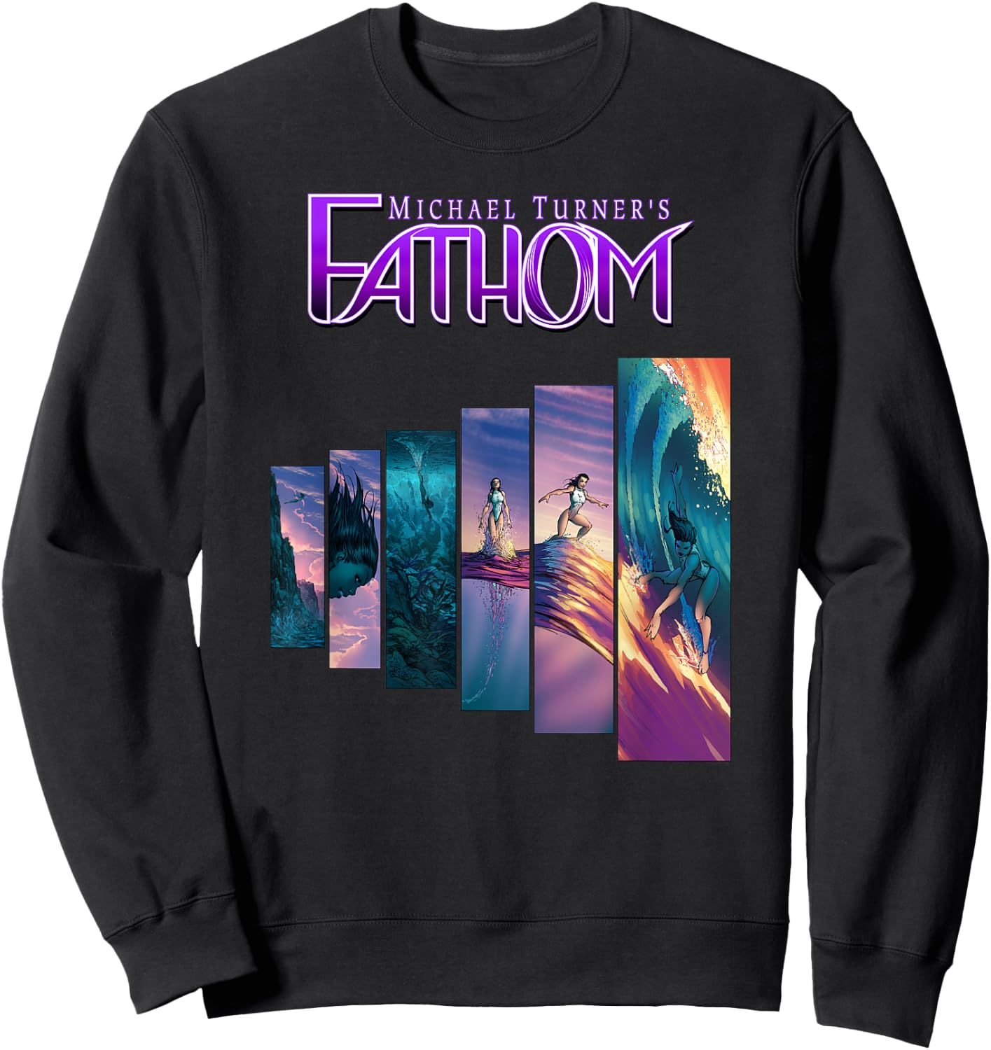 Michael Turner's "Fathom" Aspen Matthews Surf Panels Sweatshirt - Sweatshirt | Black