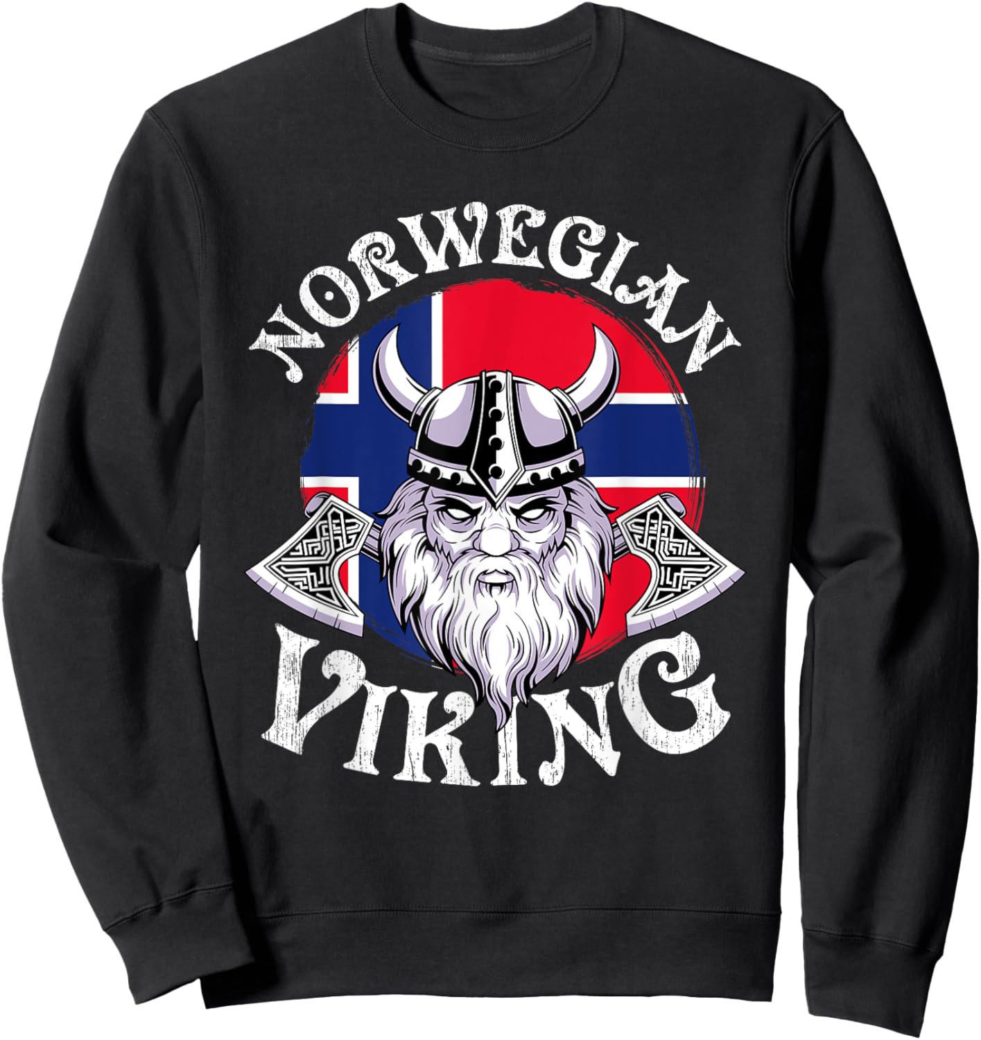 Cool Norwegian Viking Funny Norway Flag Vikings Lover Gift Sweatshirt - Sweatshirt | Black