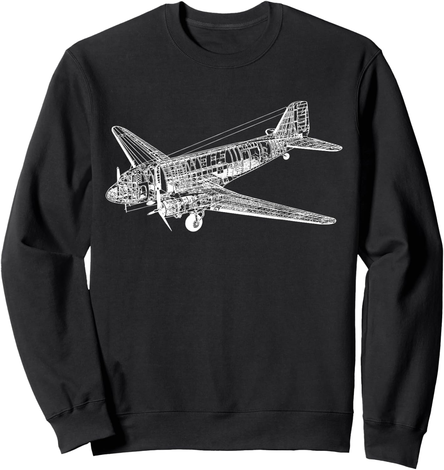 Vintage DC-3 Airplane Douglas DC-3 Sweatshirt - Sweatshirt | Black