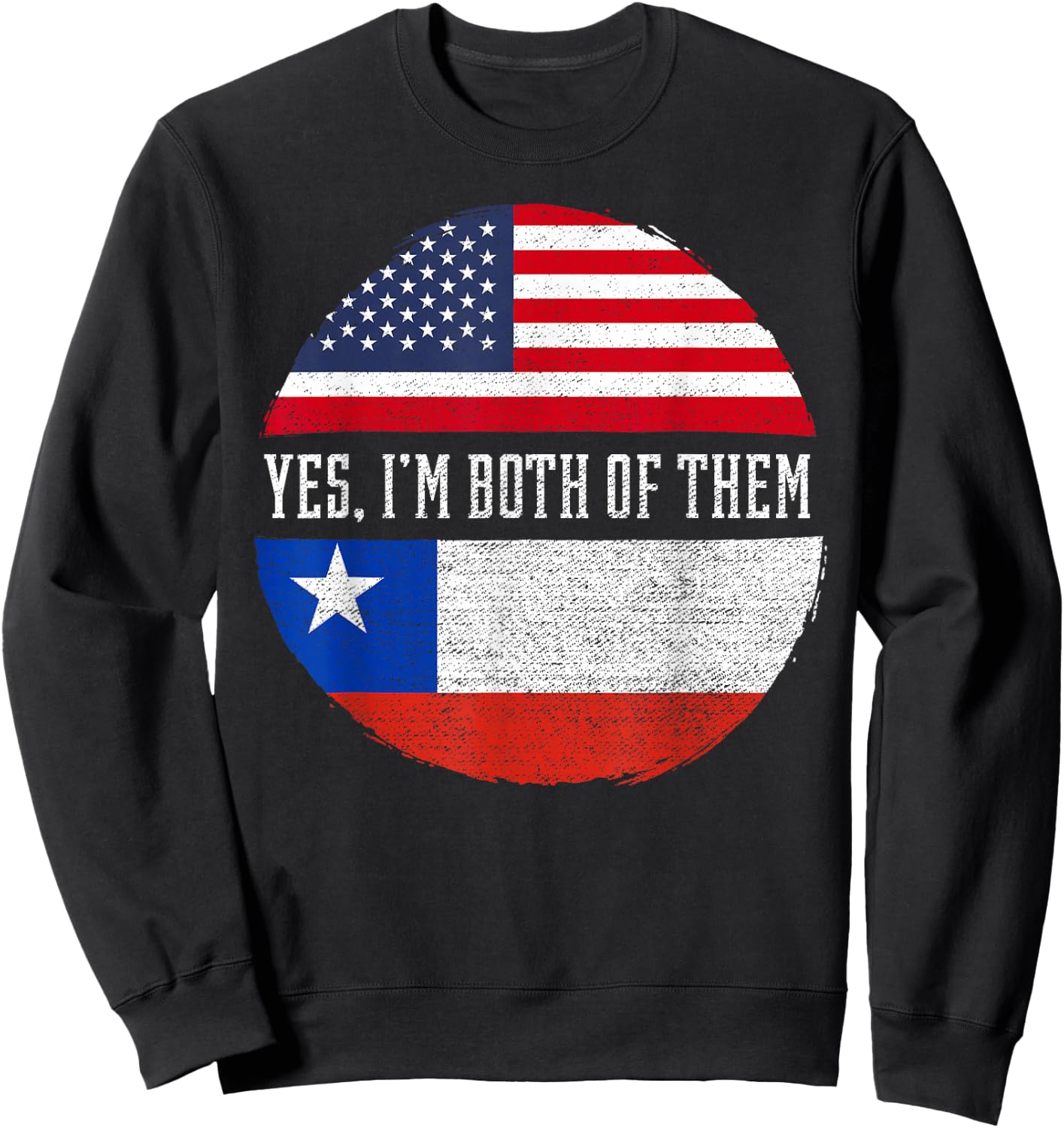 Half American Half Chilean USA Flag Chile Heritage DNA Sweatshirt - Sweatshirt | Black