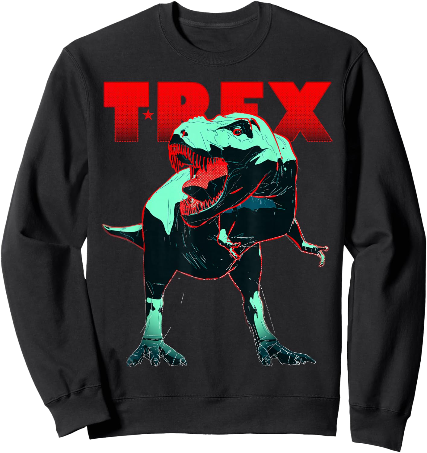 Dinosaur Shirt T Rex Tyrannosaurus Roaring Dino Graphic Sweatshirt - Sweatshirt | Black