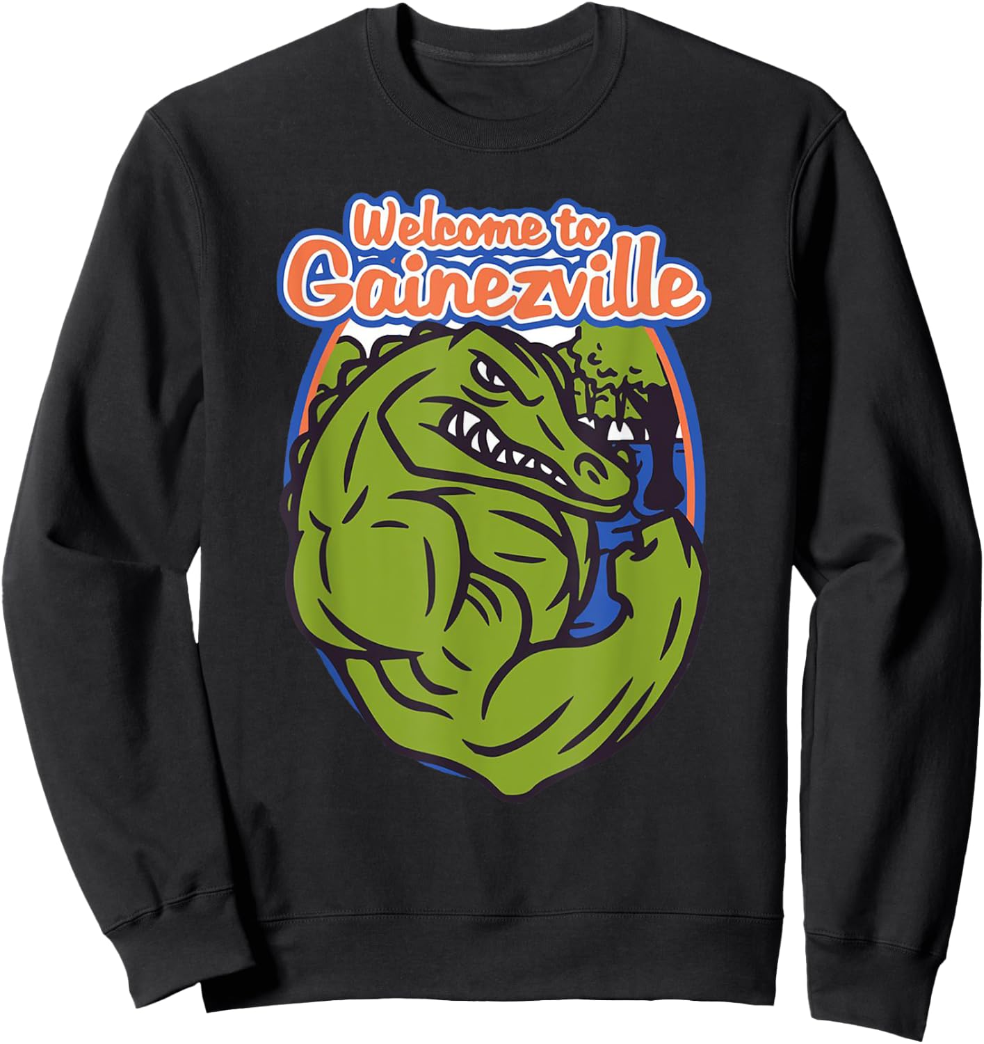 Gainezville Florida Gator flexing muscle Sweatshirt - Sweatshirt | Black