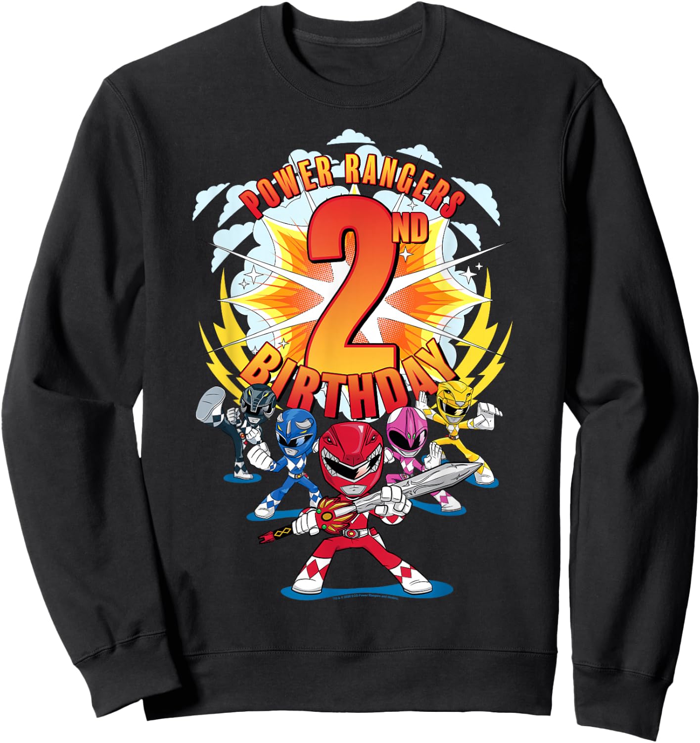 Power Rangers Awesome 2nd Birthday Mini Action Shot Sweatshirt - Sweatshirt | Black