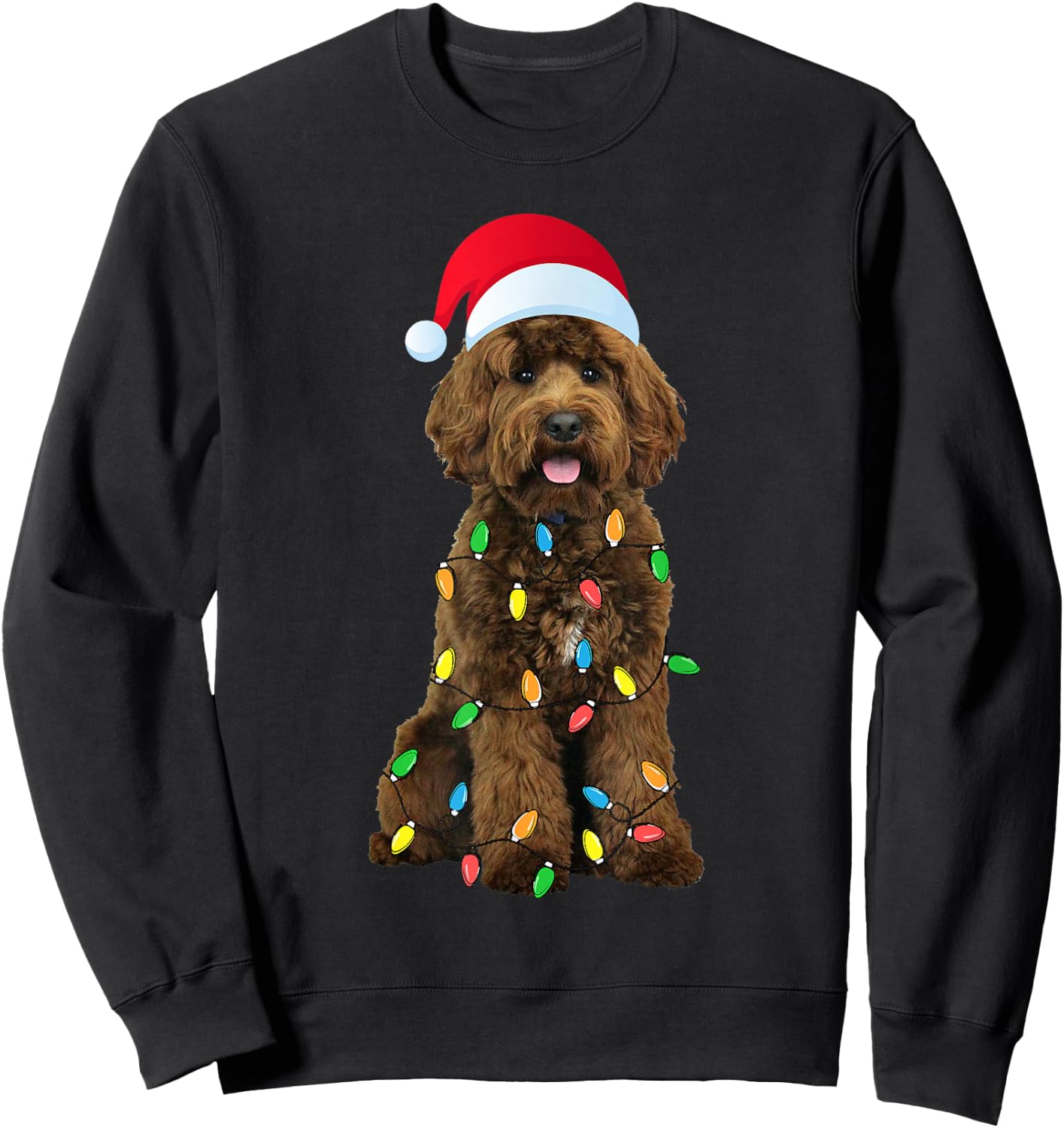 Labradoodle Xmas Dog Funny Christmas Women Kids Sweatshirt - Sweatshirt | Black