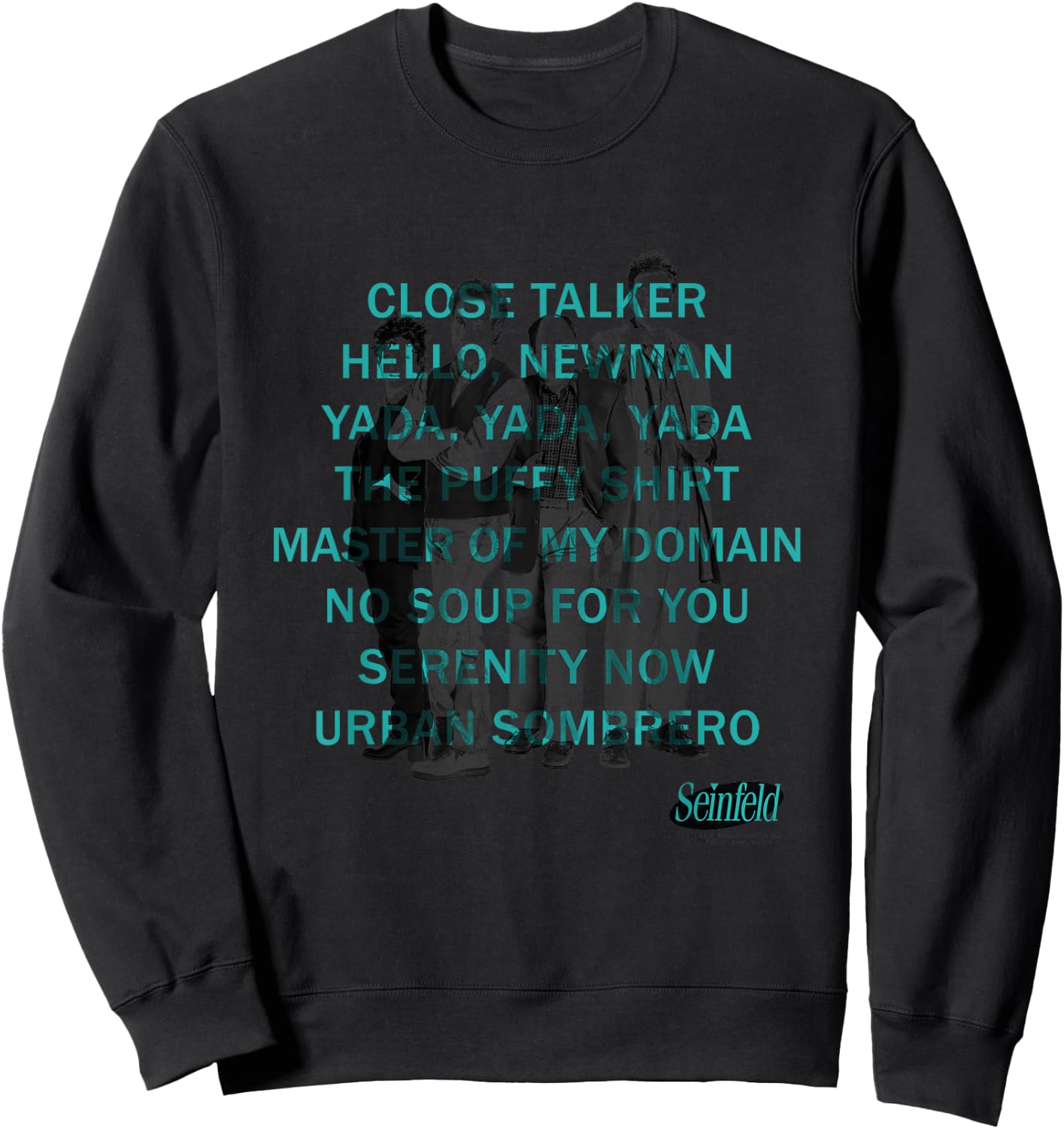 Seinfeld Cast and Quotes Sweatshirt - Sweatshirt | Black