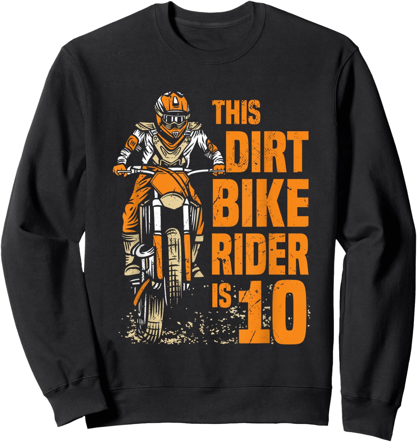 This Little Dirt Bike Rider Is 10th Birthday Boy Motocross Sweatshirt - Sweatshirt | Black